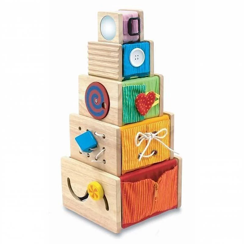 robust and child-safe wooden toys for all ages                   5 Activity Stacker