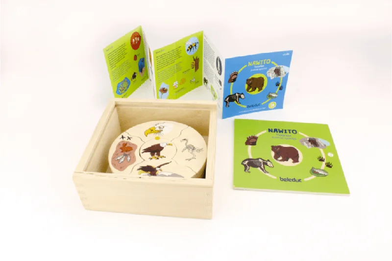 sturdy and safe wooden toys                 Animal Species Puzzles by Beleduc (Includes 9 Puzzles)