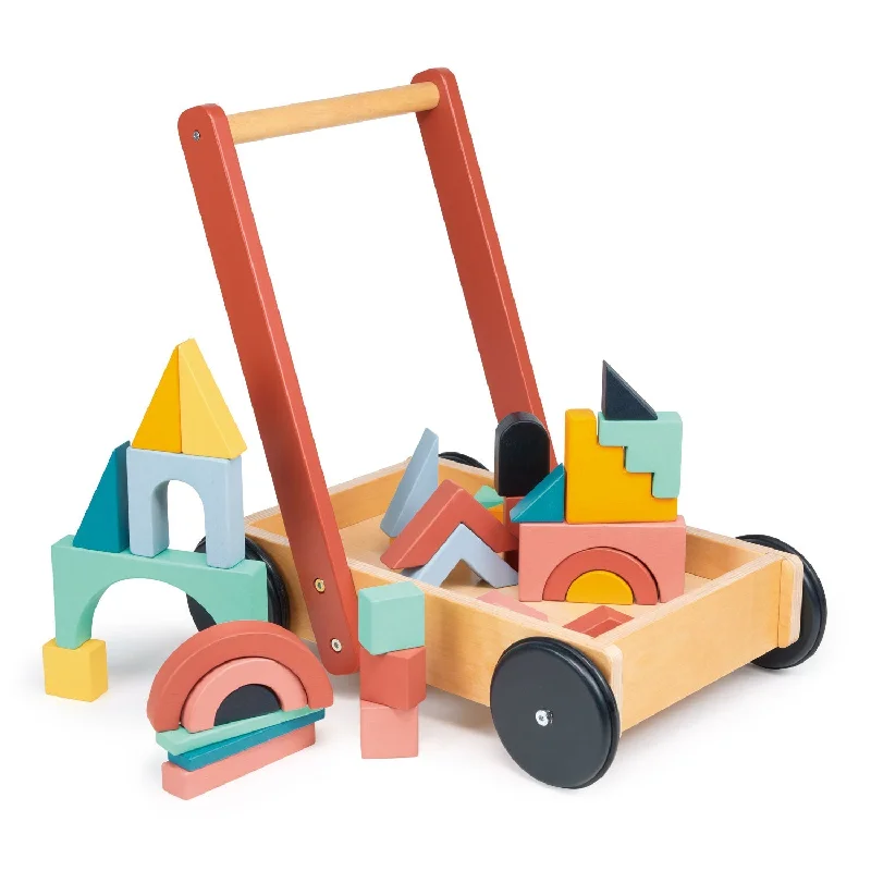 robust and engaging wooden toys for kids                   Bambino Block Trolley