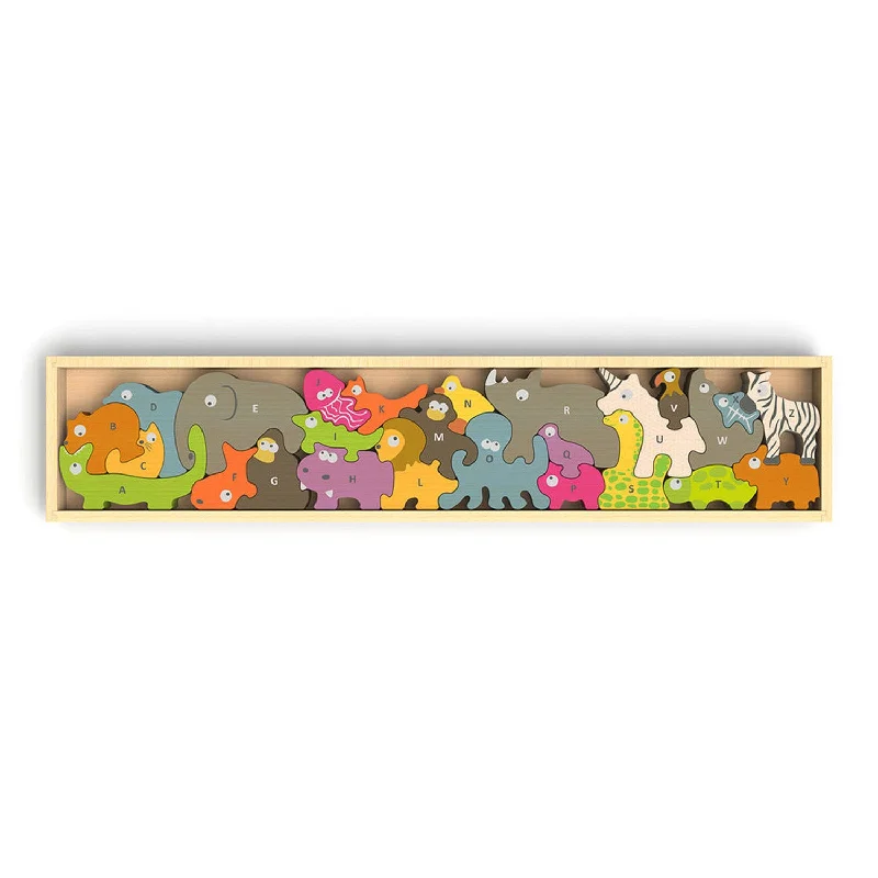 playful wooden toys                  BeginAgain Animal Parade A To Z Puzzle