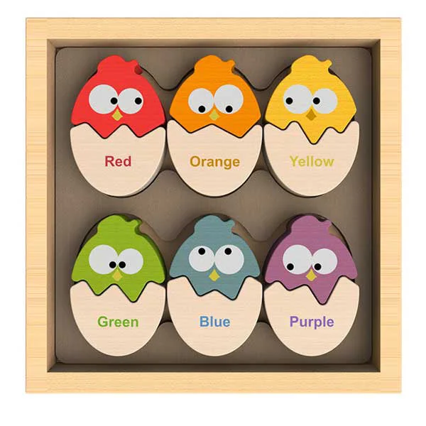 robust and durable wooden toys that are built to last                   BeginAgain Colors N Eggs Bilingual Puzzle