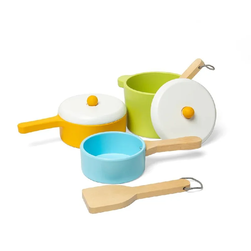beautiful and detailed wooden toys that inspire creativity Bigjigs Toys - Wooden Pots and Pans beautiful and detailed wooden toys that inspire creativity Bigjigs Toys - Wooden Pots and Pans