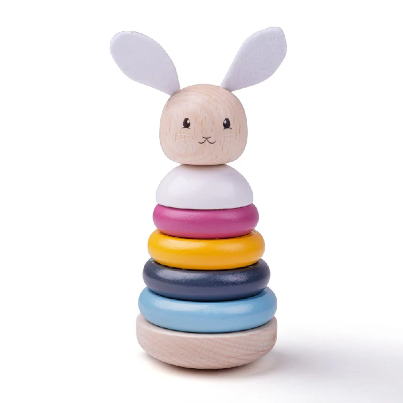 robust and child-safe wooden toys for all ages                   Bigjigs Toys Rabbit Stacking Rings