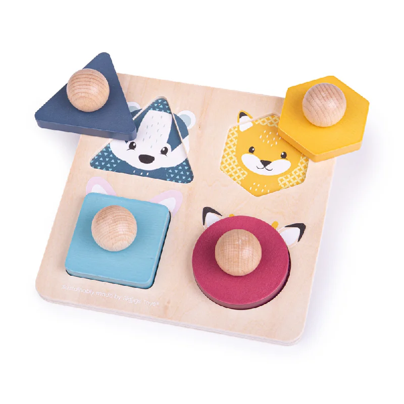 classic wooden toys for kids                Bigjigs Toys Woodland Animal Wooden Shape Puzzle