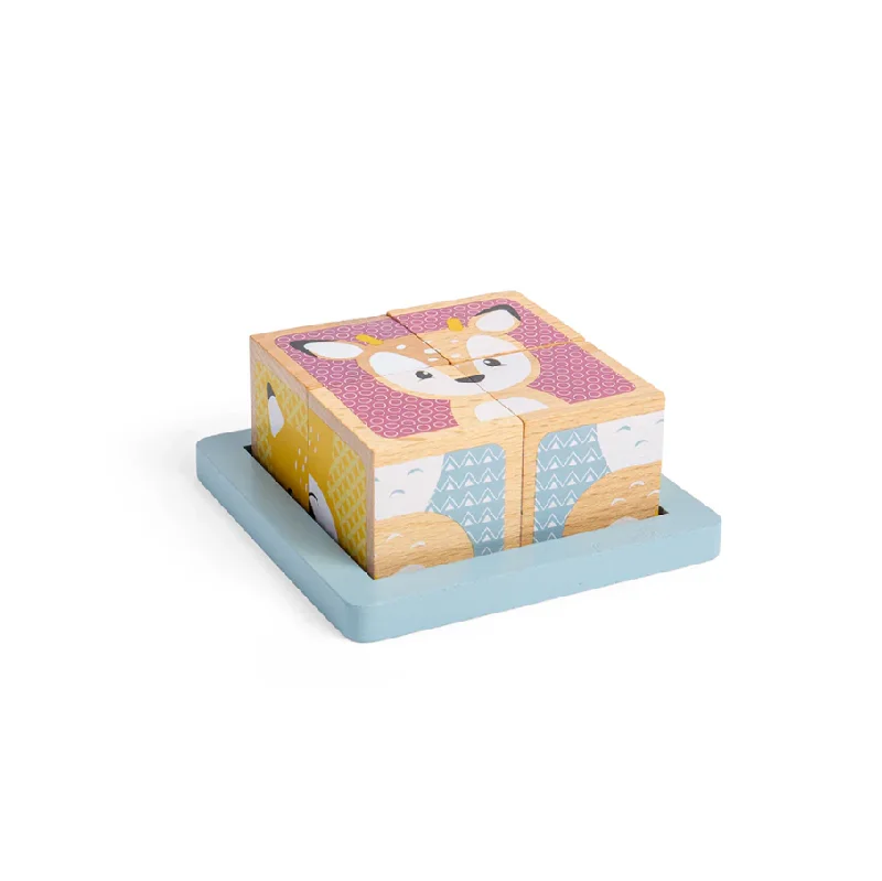 sturdy and safe wooden toys                 Bigjigs Toys Woodland Wooden Cube Puzzle