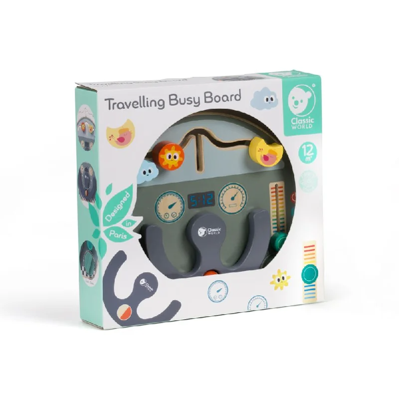 safe wooden toys for babies              Classic World - Travelling Busy Board