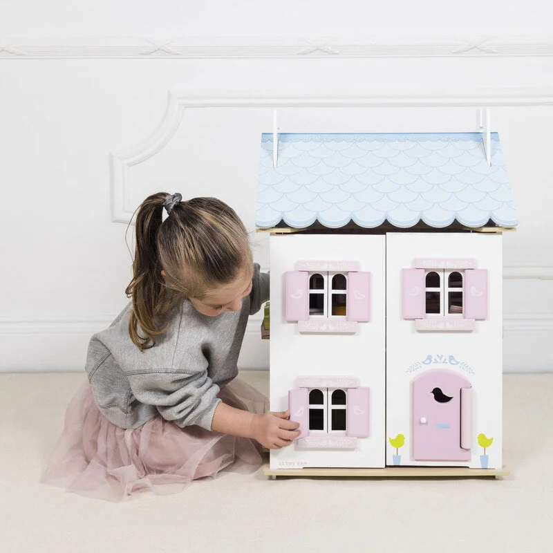 enchanting wooden toys that spark imagination Daisylane Blue Bird Cottage with Furniture enchanting wooden toys that spark imagination Daisylane Blue Bird Cottage with Furniture