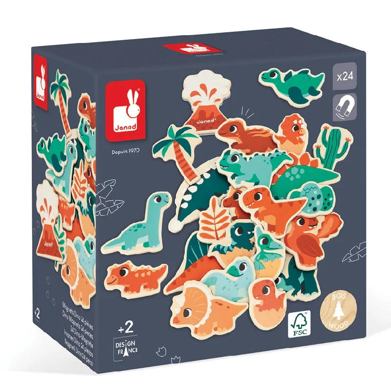 handcrafted wooden toys                  Dino Magnets