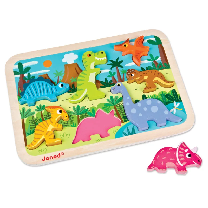 playful wooden toys                  Dinosaur Chunky Puzzle