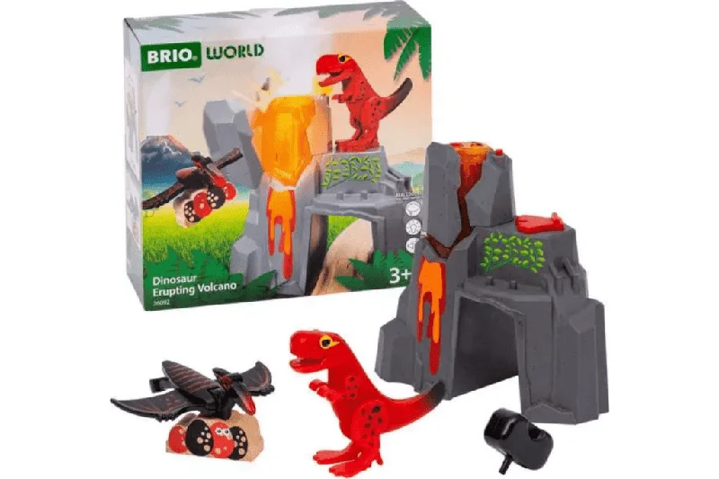 beautifully detailed wooden toys                  Dinosaur Erupting Volcano