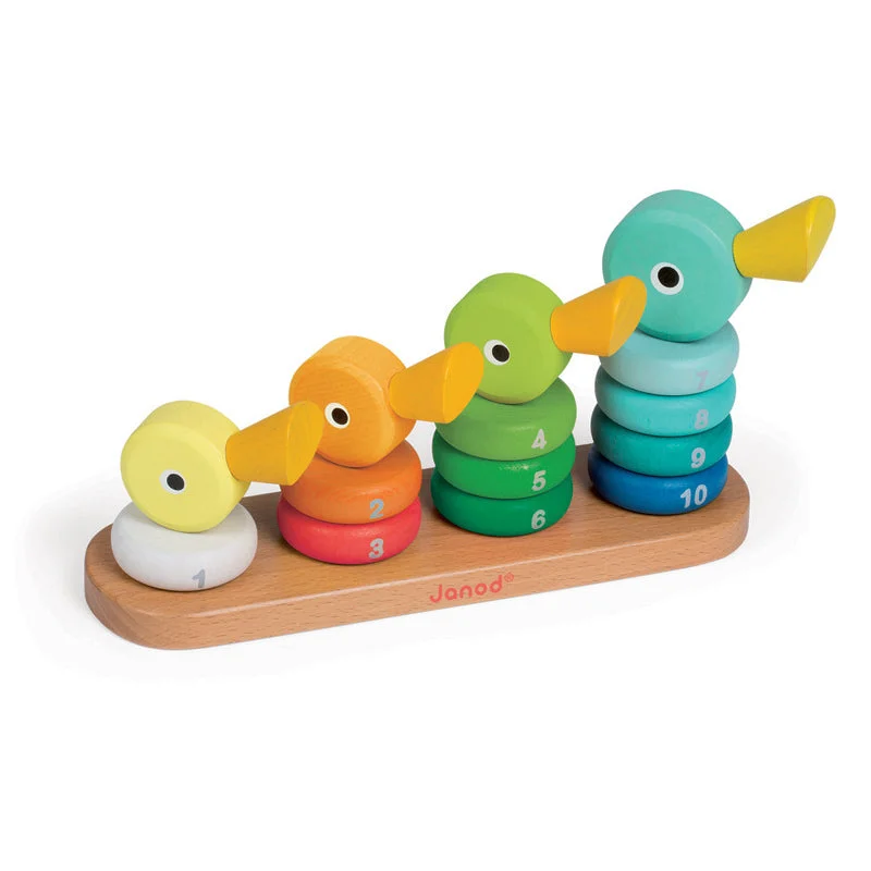 eco-friendly and safe wooden toys                   Duck Family Stacker