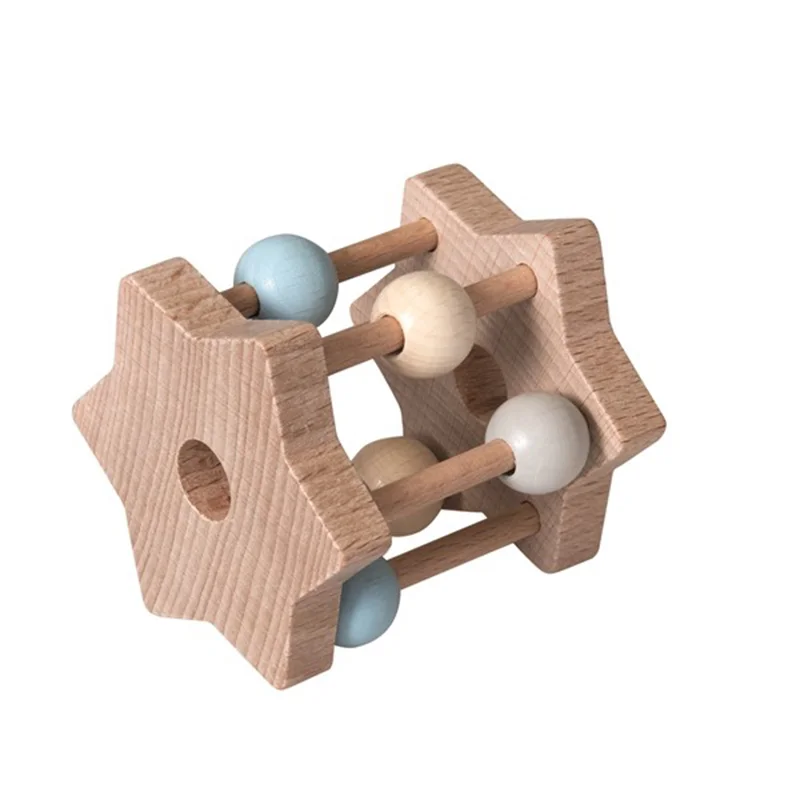 sustainably sourced wooden toys                   Egmont Toys Rattle Star Blue