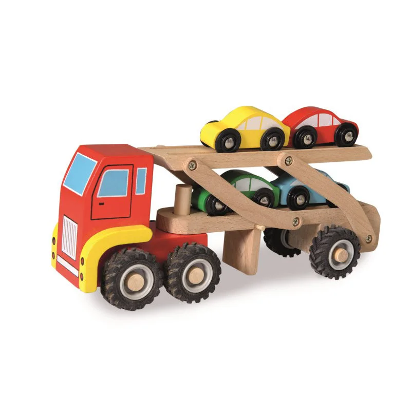 child-safe wooden toys                 Egmont Toys Wooden Car Transport Truck