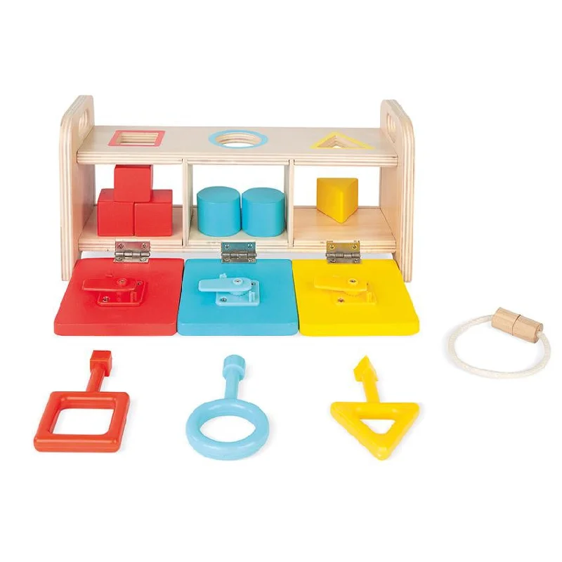 eco-conscious wooden toys                 Essentials Shape Box With Keys