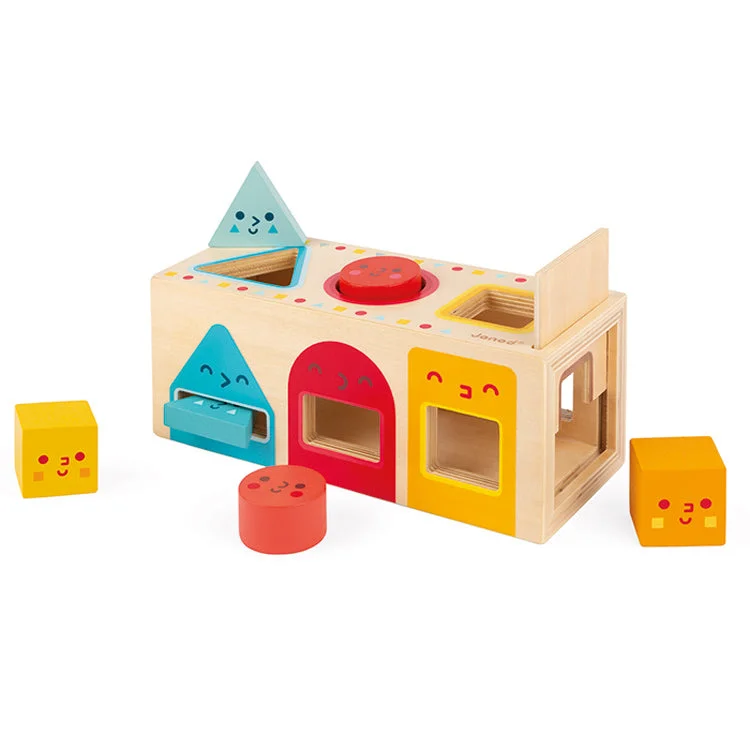 sturdy construction wooden toys                   Geometric Shapes Box