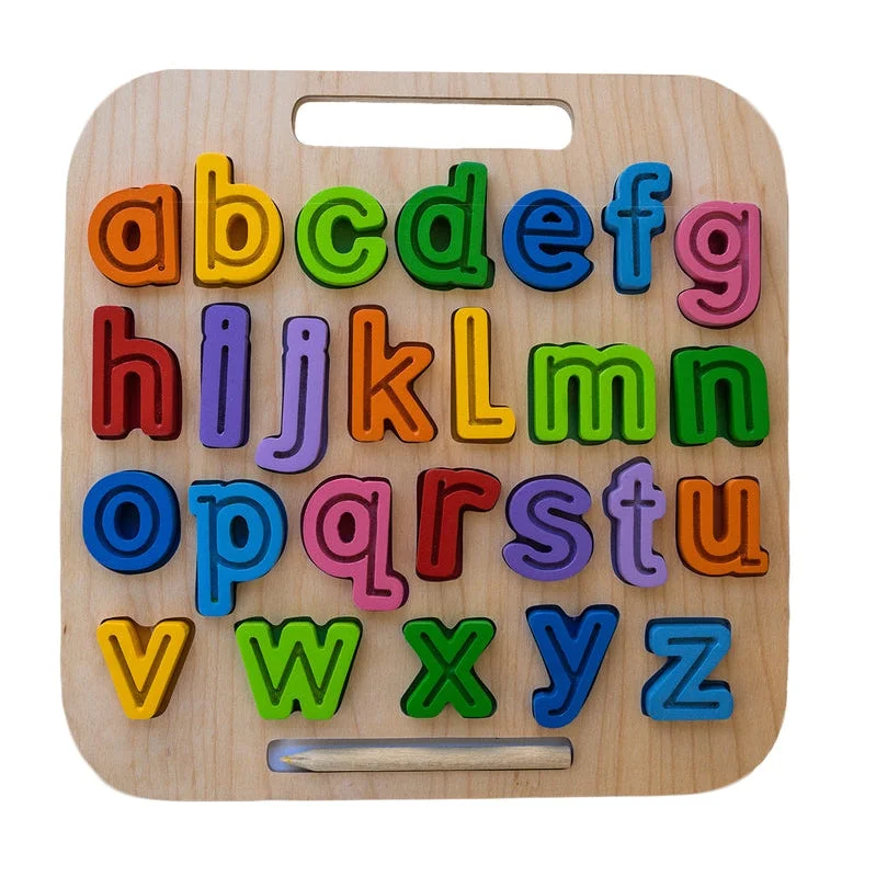 sturdy and long-lasting wooden toys for active play Handcarry Lowercase abc Trace Puzzle sturdy and long-lasting wooden toys for active play Handcarry Lowercase abc Trace Puzzle
