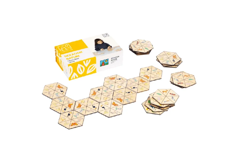 beautifully detailed wooden toys                  Hexagon - Nature Theme