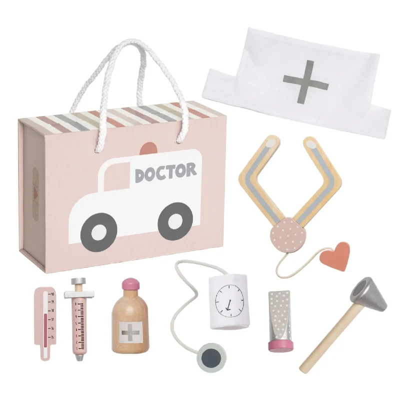 delightful wooden toys for children                   Jabadabado Doctor's Case - Pink