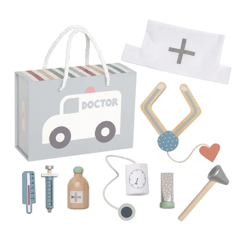 robust and child-safe wooden toys for all ages                   Jabadabado Doctor's Case - Silver