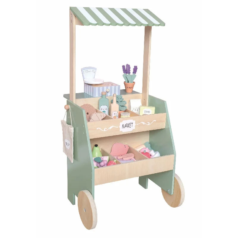 historically inspired wooden toys that teach history                   Jabadabado Market Stand