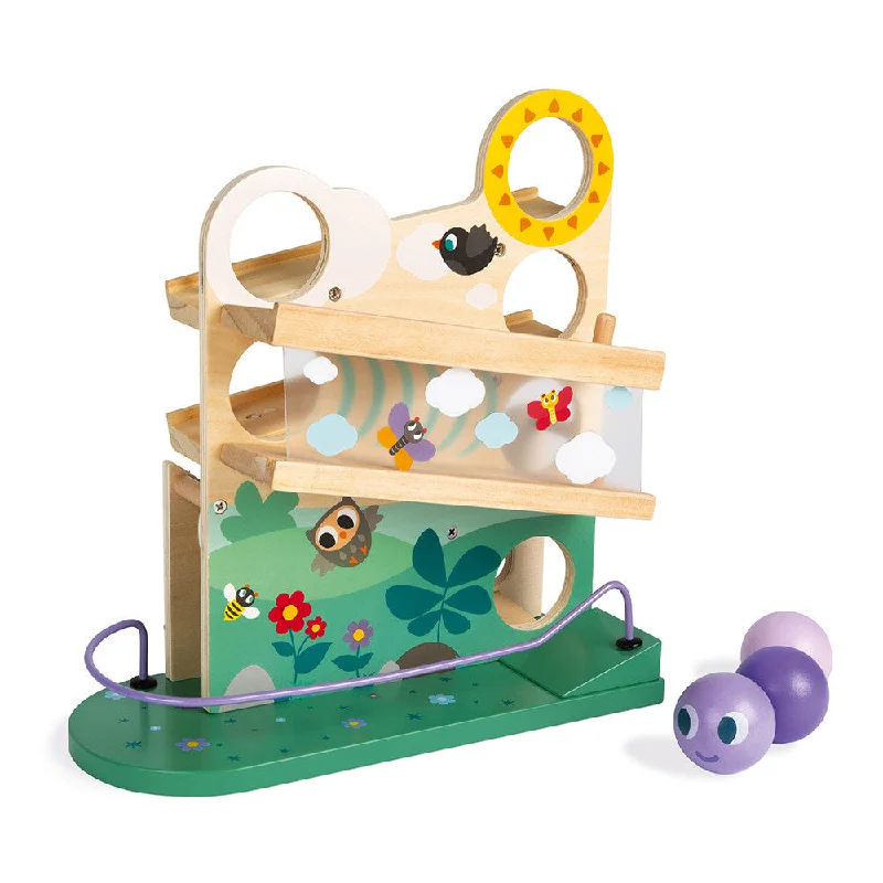 imaginative wooden toys                  Janod Caterillar Ball Track