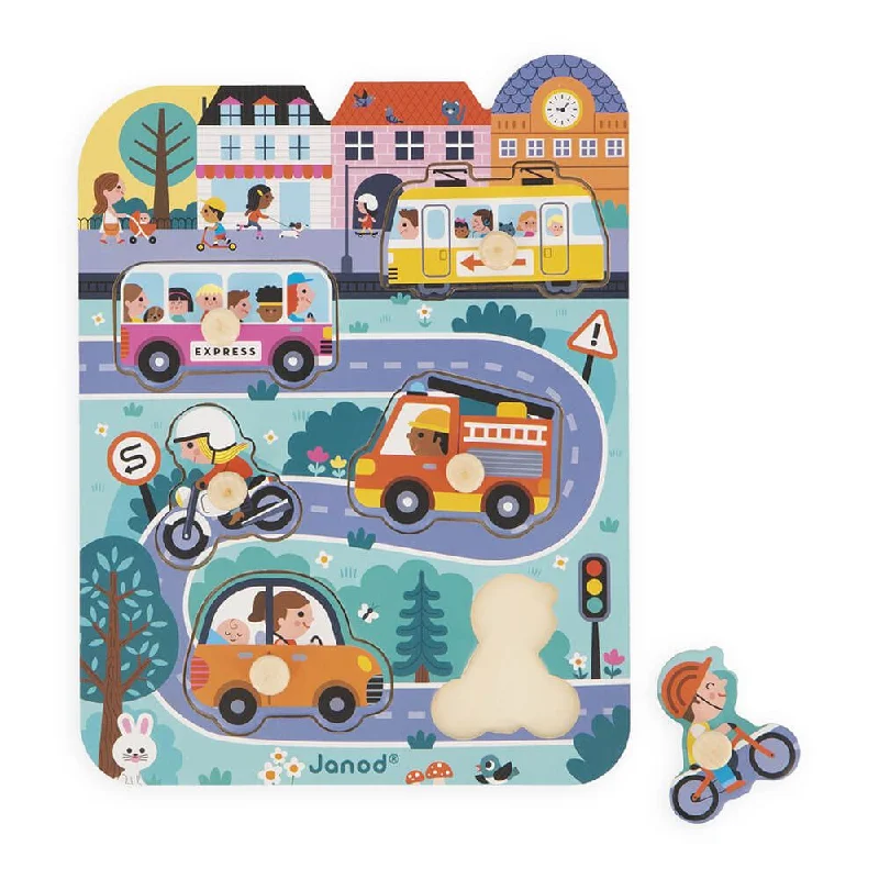 timeless wooden toys                   Janod Chunky Wooden Puzzle - In The Town