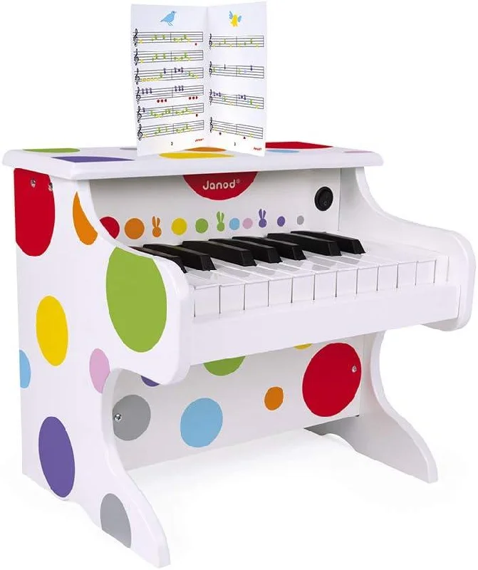 intricately designed wooden toys                 Janod Confetti My First Electronic Wooden Piano