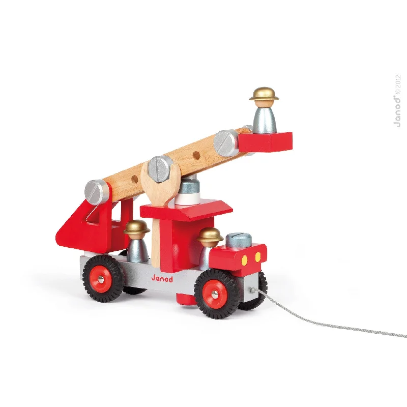 vibrant and colorful wooden toys for toddlers                   Janod DIY Fire Truck