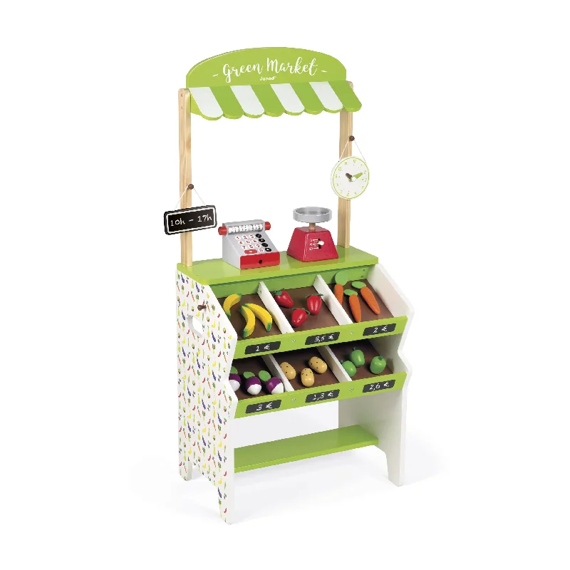 sustainable wooden toys                   Janod Green Market Grocery