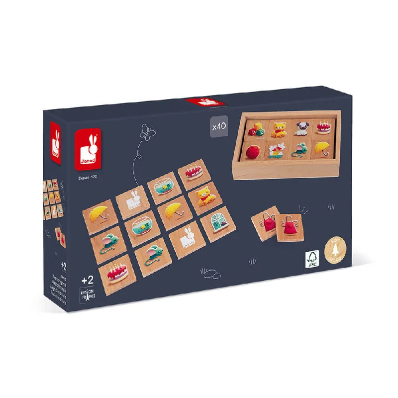 functional wooden toys               Janod Memory Game - Memo 1Ers Mots
