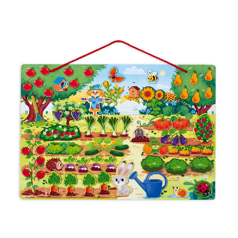 eco-conscious wooden toys                 Janod My Magnetic Garden