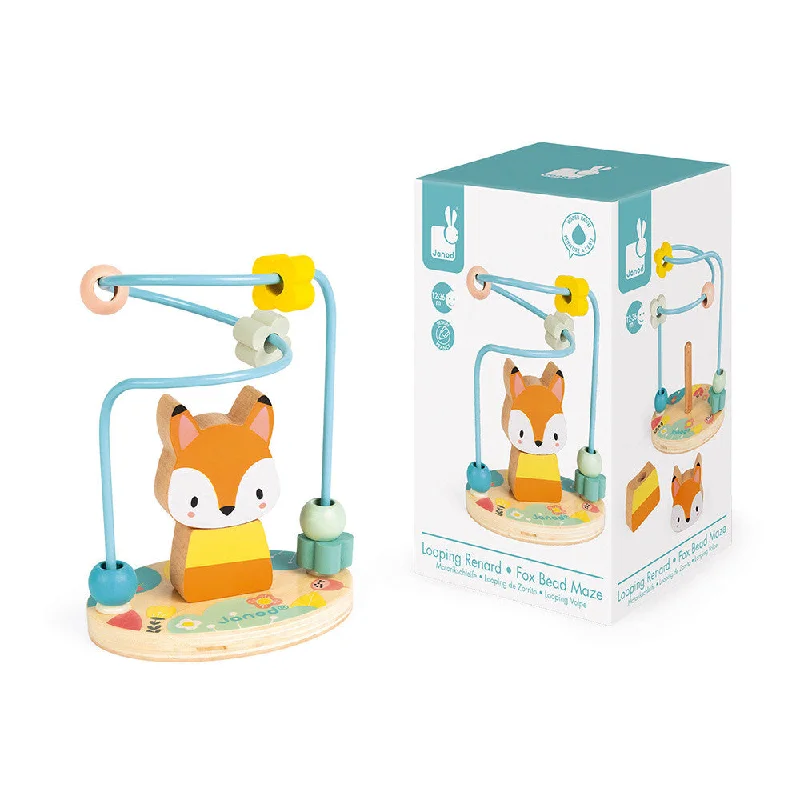 eco-friendly wooden toys made from sustainable materials                   Janod Pure Fox Bead Maze