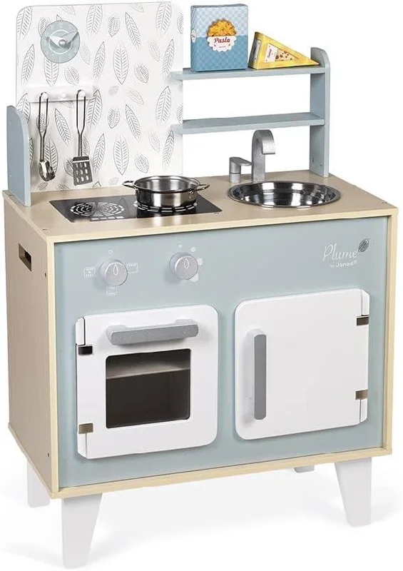 safe and non-toxic wooden toys that parents can trust                   Janod Retro Plume Mint 78cm Wooden Kitchen