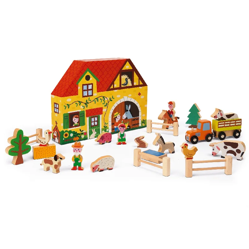 beautifully detailed wooden toys                  Janod Story Box Farm