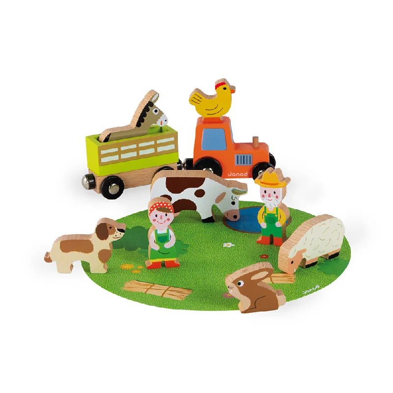 enchanted wooden toys                   Janod Story Farm Set