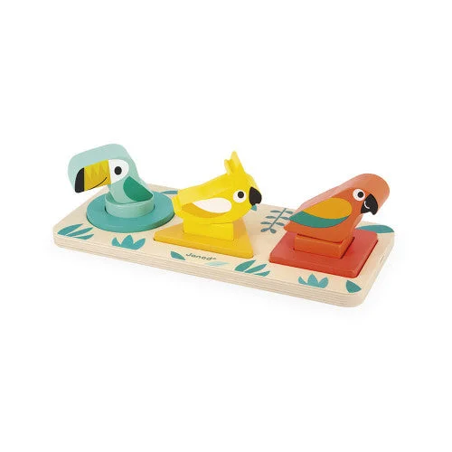 child-safe wooden toys                 Janod Tropik - My First Shapes