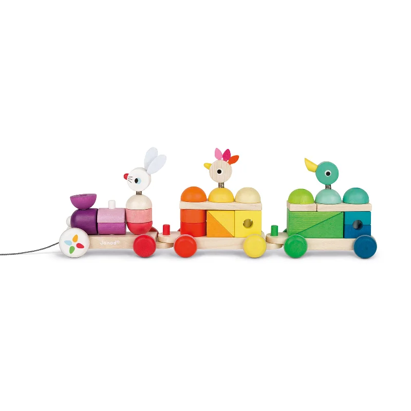 eco-friendly and safe wooden toys                   Janod Zigolos Giant Multicolour Train