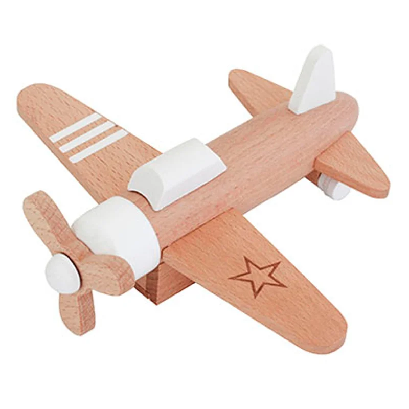 sustainable wooden toys                   kiko+ & gg* Hikoki Wooden Wind Up Propeller Plane White