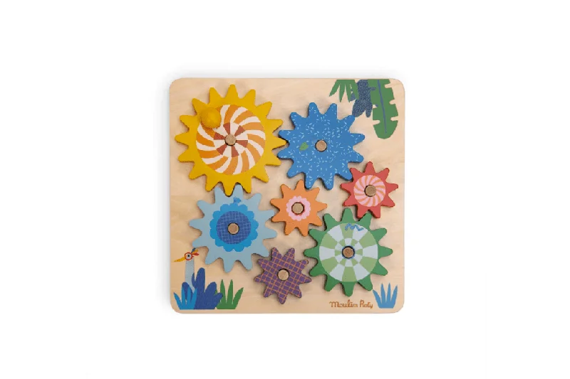 functional wooden toys               Gears Activity Board