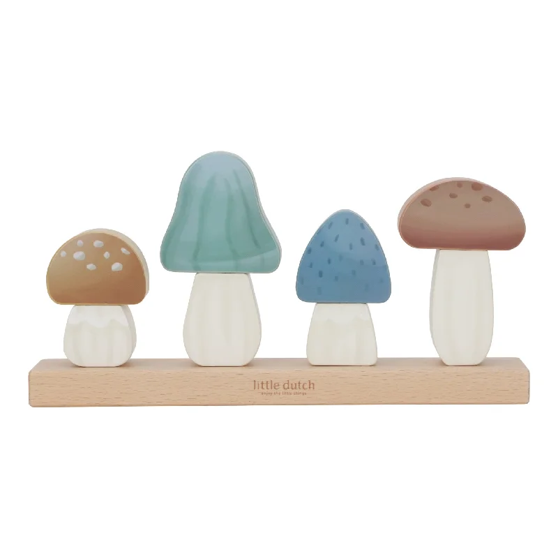 skillfully made wooden toys               Little Dutch Mushroom Stacking Puzzle - Forest Friends