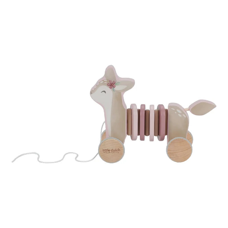skillfully crafted wooden toys                   Little Dutch Pull Along Wiggle Deer - Fairy Garden