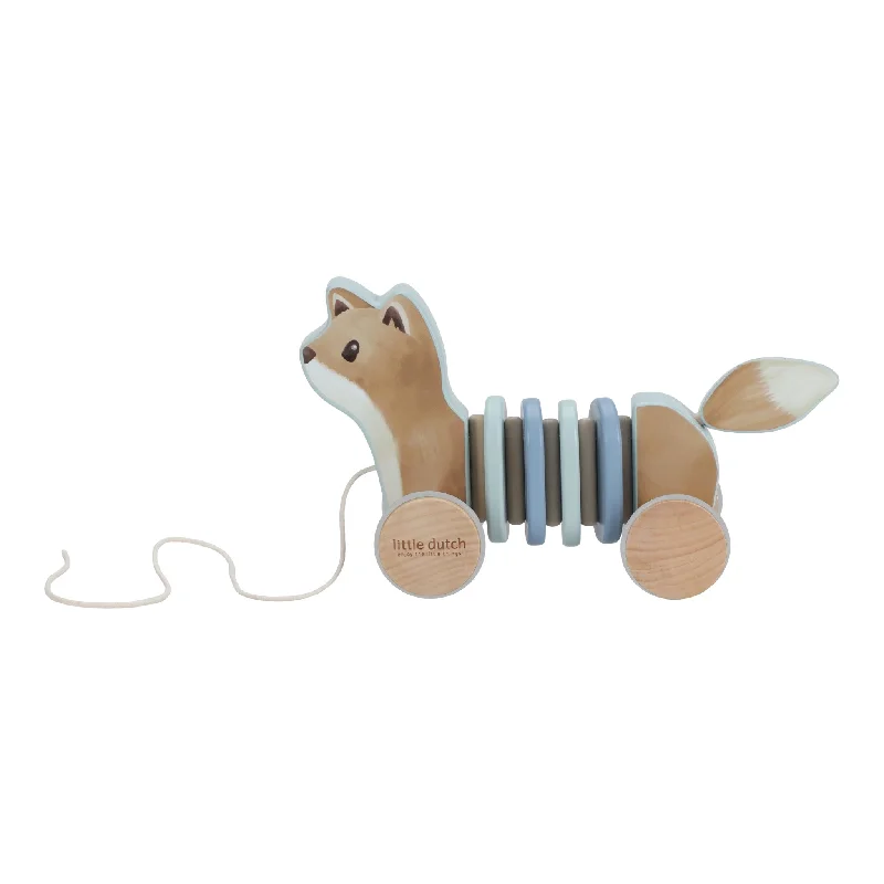 environmentally conscious wooden toys                 Little Dutch Pull Along Wiggle Fox - Forest Friends