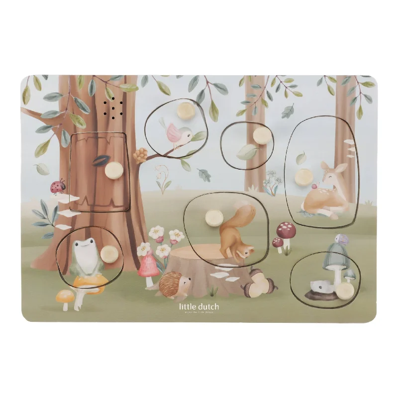 safe and child-appropriate wooden toys for different stages of development Little Dutch Wooden Sound puzzle - Forest Friends safe and child-appropriate wooden toys for different stages of development Little Dutch Wooden Sound puzzle - Forest Friends