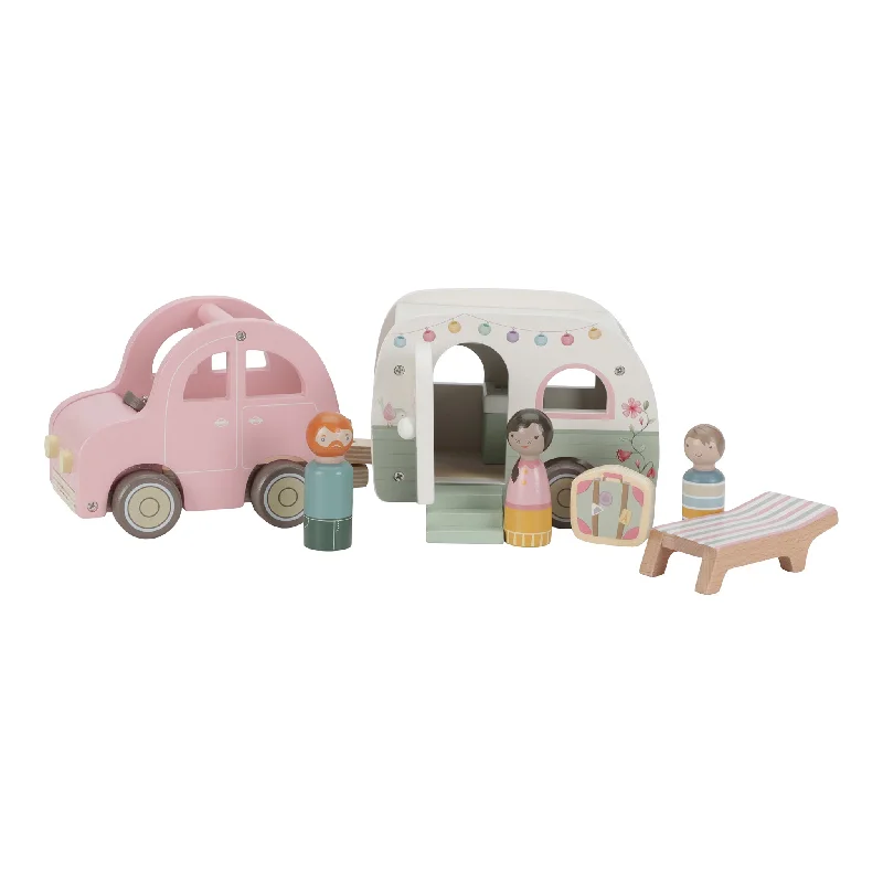 age-appropriate wooden toys                   Little Dutch Wooden Toy Car & Caravan