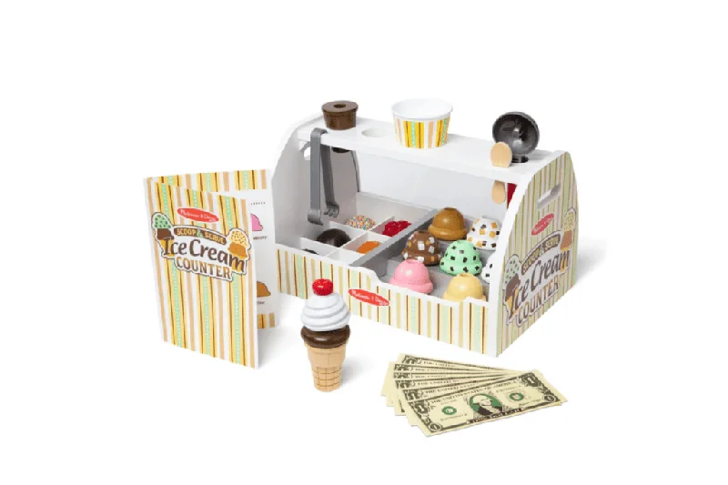 sturdy and safe wooden toys                 Melissa & Doug Ice Cream Counter