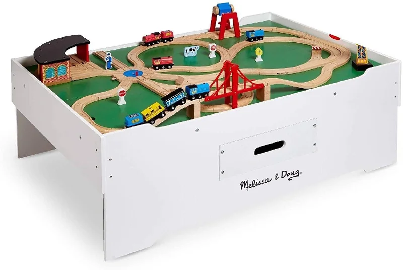 intricately designed wooden toys                 Melissa & Doug 12371 Deluxe Wooden Multi-Activity Play Table