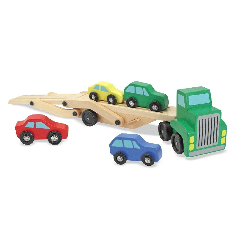 enchanting wooden toys for toddlers                   Melissa & Doug 14096 Car Carrier Truck & Cars Wooden Toy Set