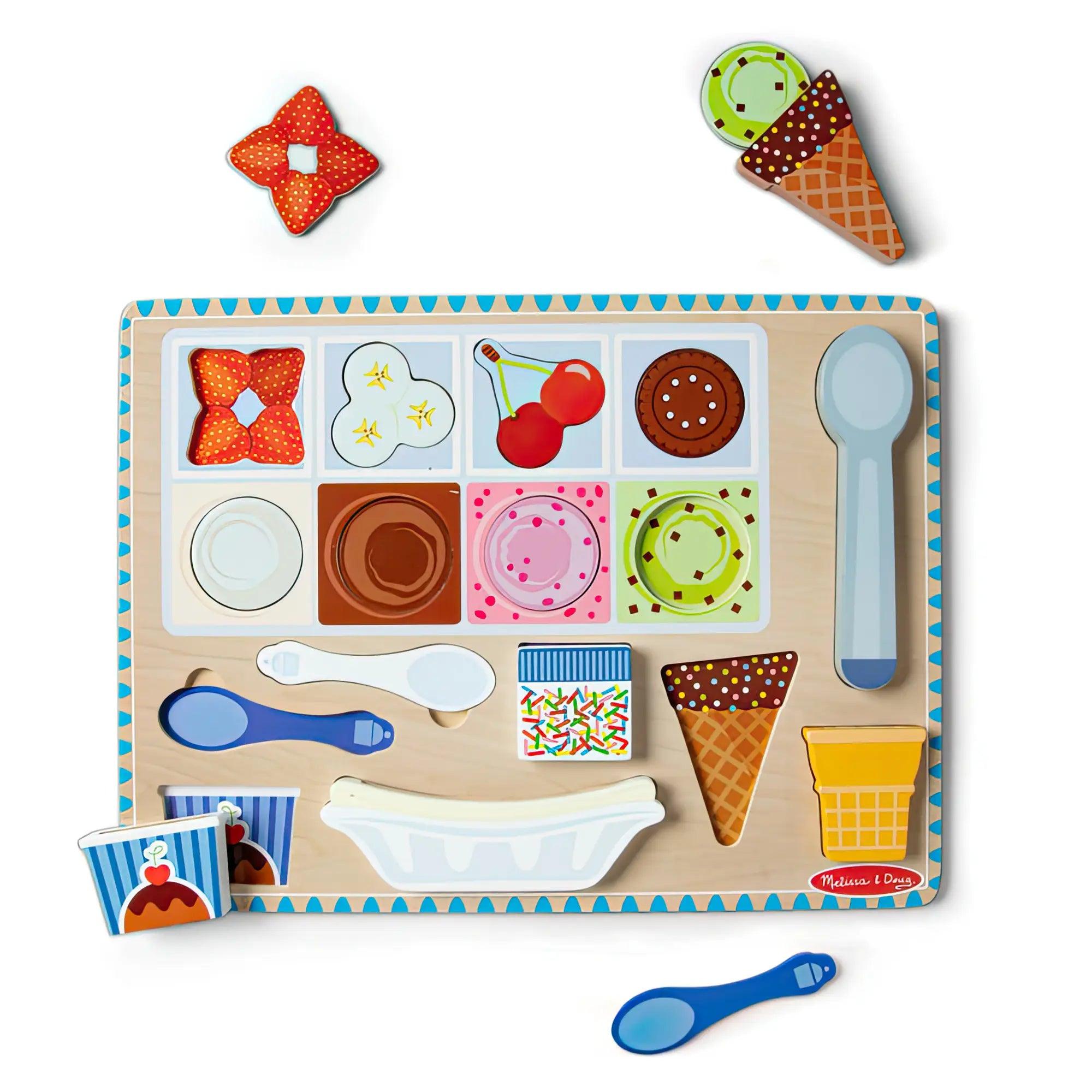 sustainably sourced wooden toys                   Melissa & Doug Wooden Magnetic Ice Cream Puzzle & Play Set