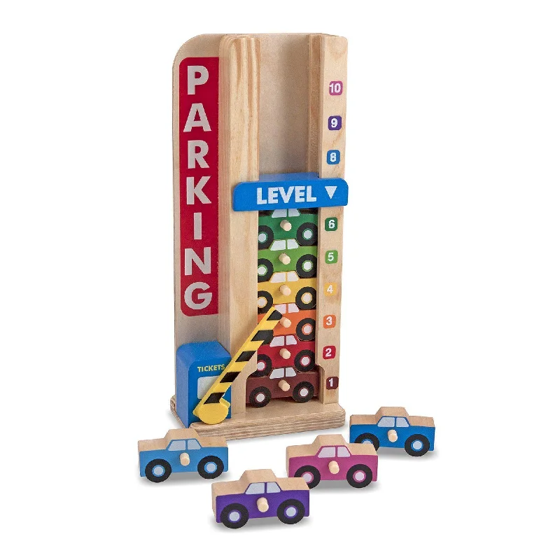 safe wooden toys for babies              Melissa & Doug Wooden Stack & Count Parking Garage