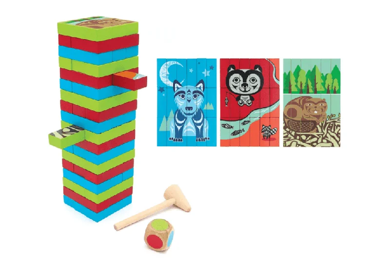 sustainable wooden toys Multi-Game Wooden Blocks Set - Indigenous Animals by Simone Diamond sustainable wooden toys Multi-Game Wooden Blocks Set - Indigenous Animals by Simone Diamond